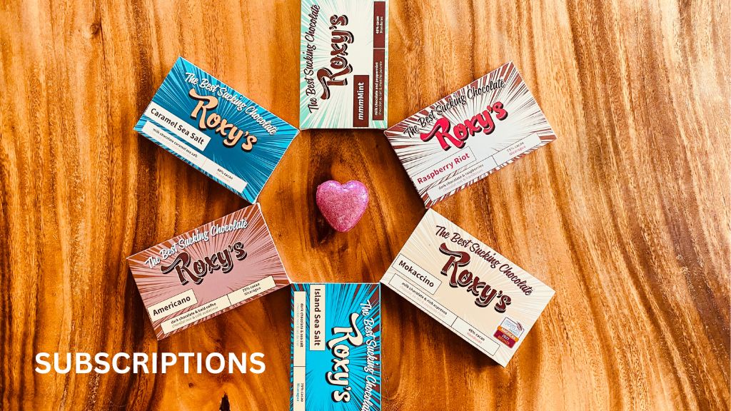 A variety of Roxy's bean-to-bar chocolate